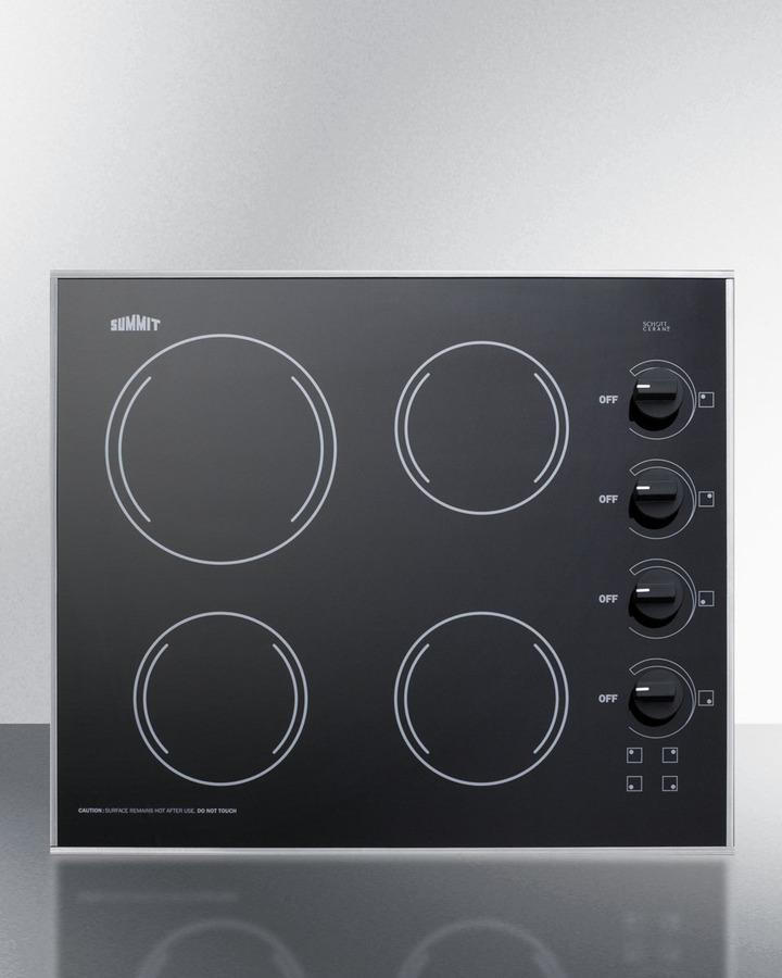 Summit CR425BL 24" Wide 230v 4-burner Radiant Cooktop