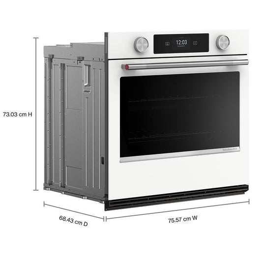 Kitchenaid KOES730SWH 30-inch Smart Electric Single Wall Oven with Assisted Cooking Modes - White