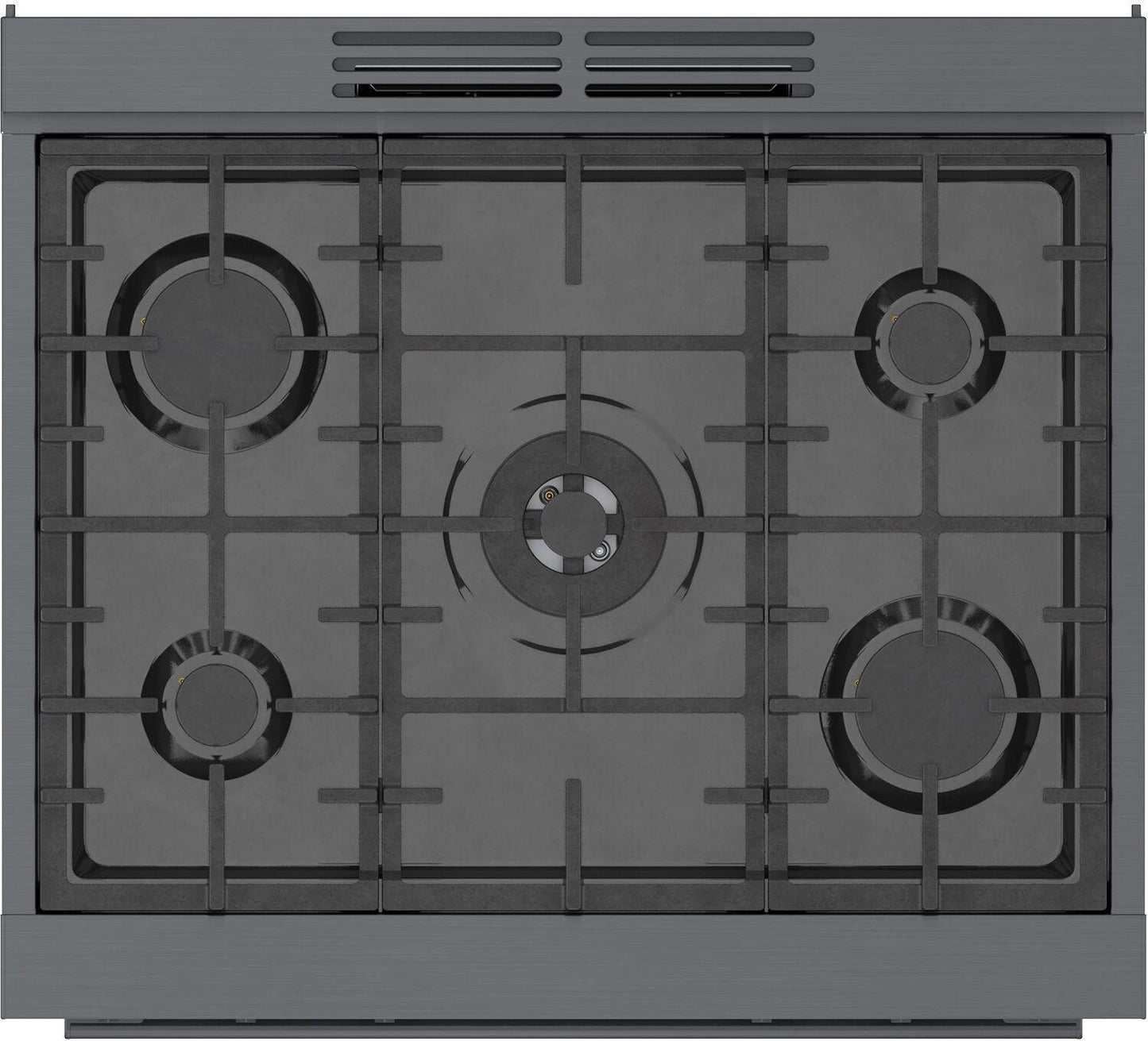 Bosch HGS8045UC 800 Series, Gas freestanding range, 30'', Black stainless steel