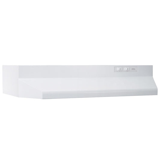 BUEZ030WW Broan® 30-Inch Ducted Under-Cabinet Range Hood w/ Easy Install System, 210 Max Blower CFM, White