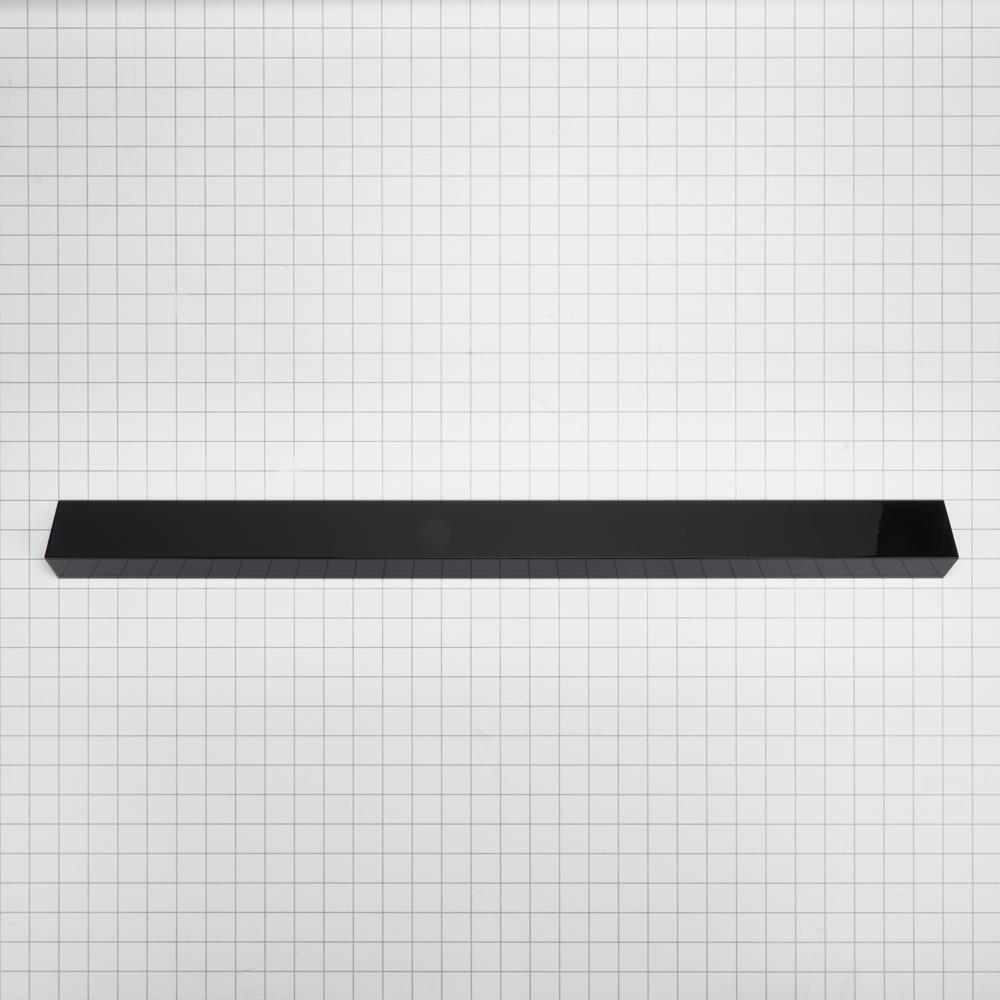 Maytag W10113902A 30" Slide-in Range Rear Trim Kit, Black, with (1) metal trim piece and installation instructions