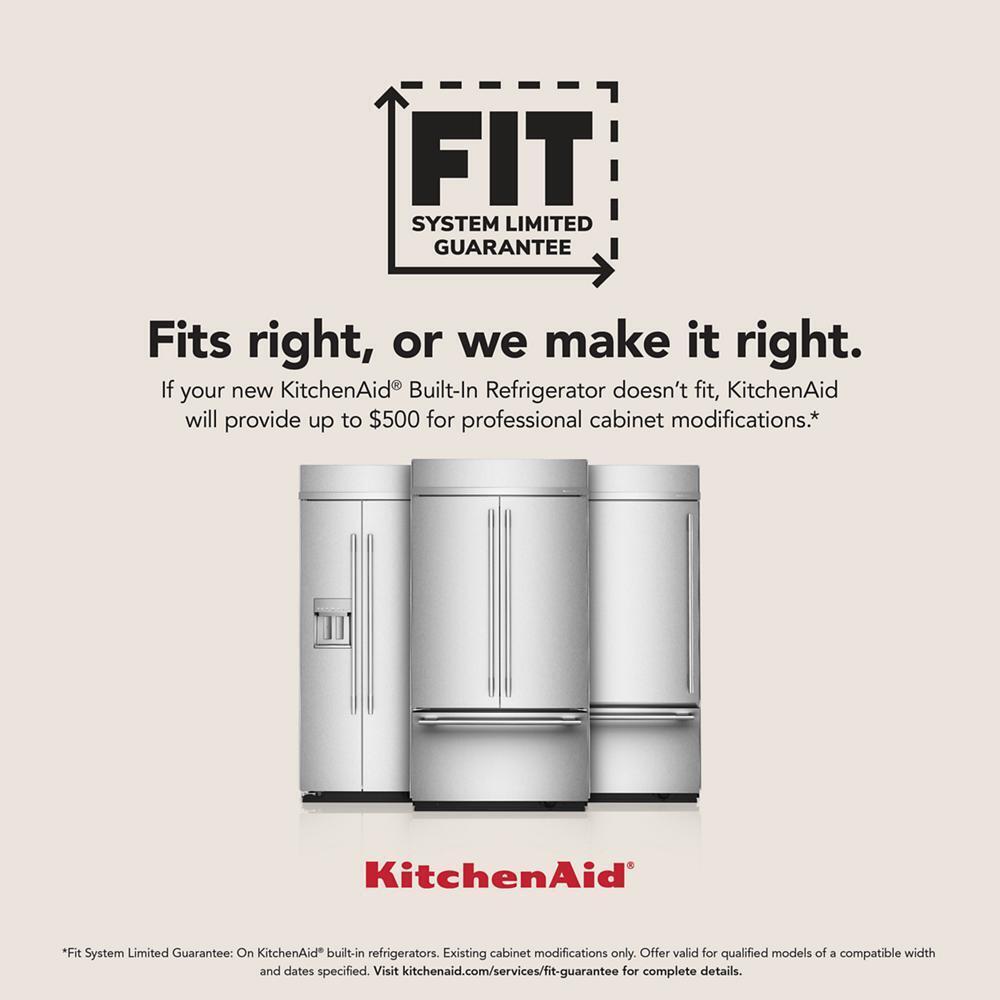 Kitchenaid KBSN742TPA 25.5 Cu. Ft. 42" Built-In Panel-Ready Side-by-Side Refrigerator with Platinum Interior