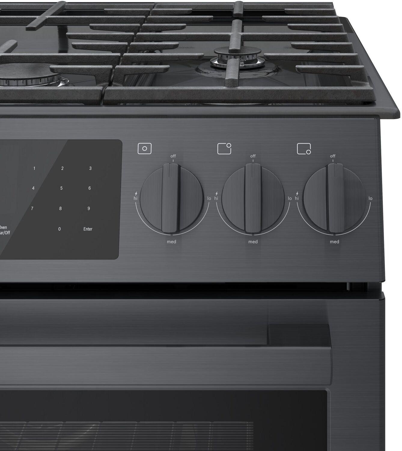 Bosch HGI8046UC 800 Series, Gas slide-in range, 30'', Black stainless steel