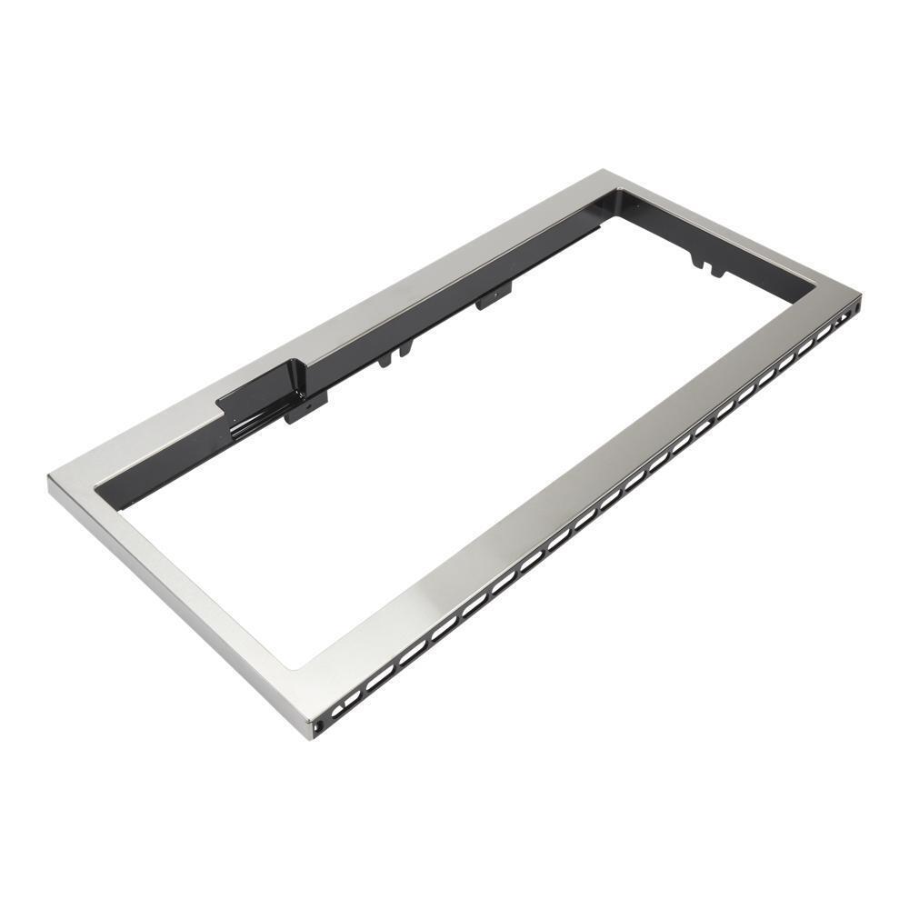 Whirlpool W11451314 Built-In Low Profile Microwave Slim Trim Kit with Pocket Handle, Stainless Steel, fits cut-out height 12"
