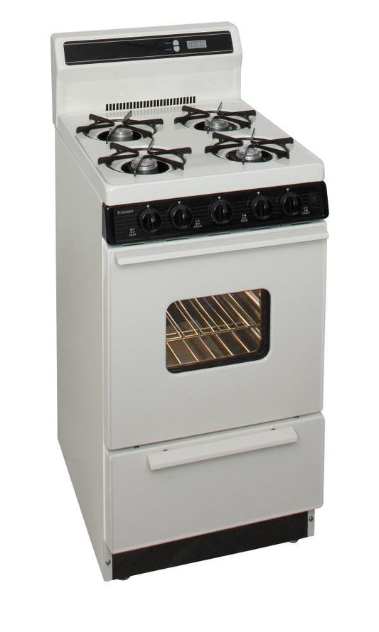 Premier SAK220TP 20 in. Freestanding Gas Range in Biscuit