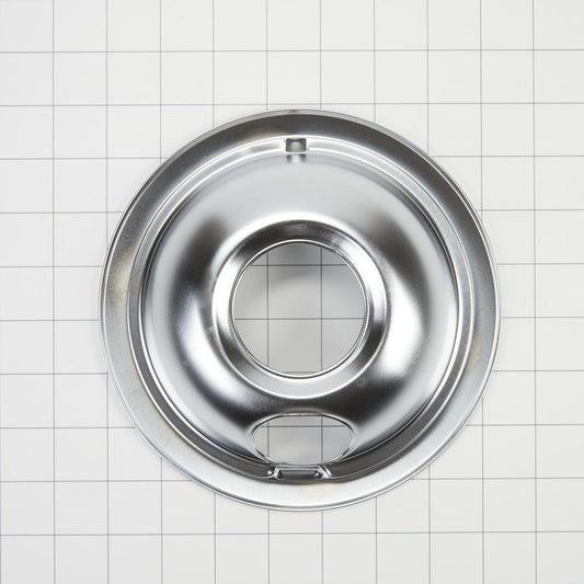 Kitchenaid W10196406RW Range Electric/Cooktop 6-IN Round Drip Bowl (Single-Pack) - Chrome for Non-Hinged, 2-Wire Plug Cooking Elements