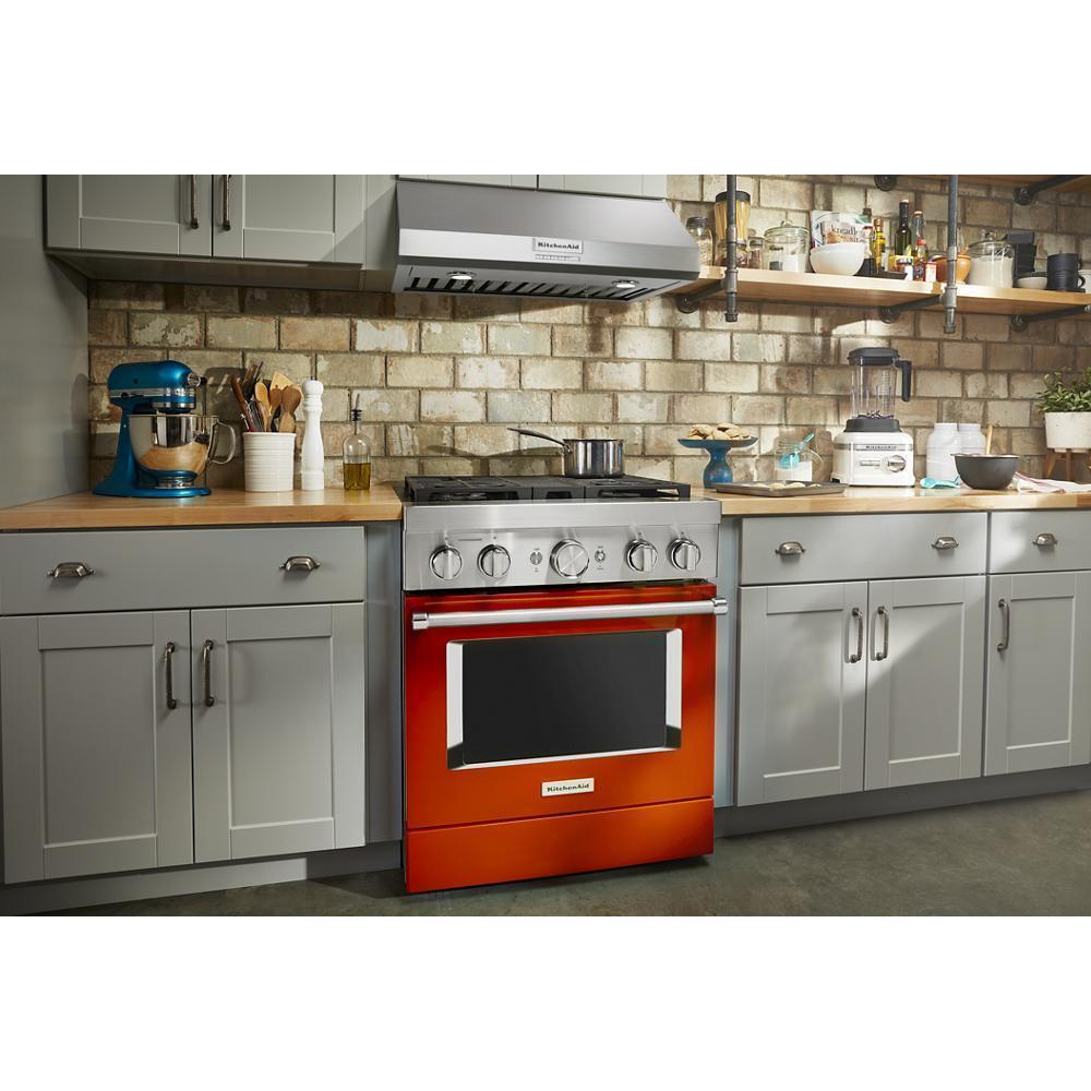 KFDC500JSC KitchenAid® 30'' Smart Commercial-Style Dual Fuel Range with 4 Burners