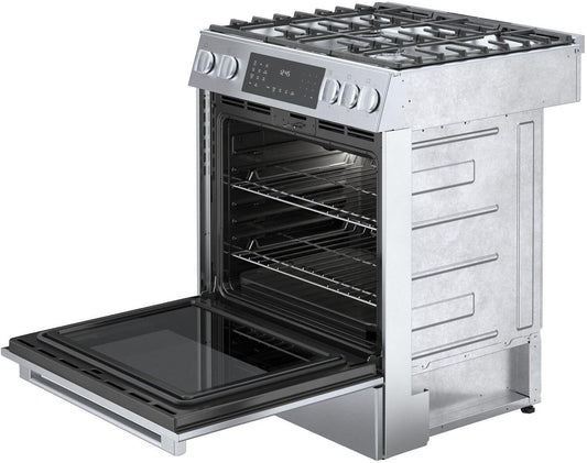 Bosch HDI8056U 800 Series, Dual fuel slide-in range, 30'', Stainless steel