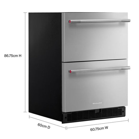 Kitchenaid KURT524SSB 24" Stainless Steel Undercounter Double-Drawer Refrigerator