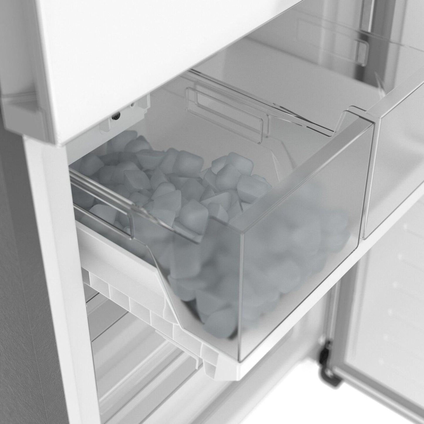 Bosch B24CB80ESW 800 Series, free-standing fridge-freezer with freezer at bottom, glass door, 24'', White, Total No Frost