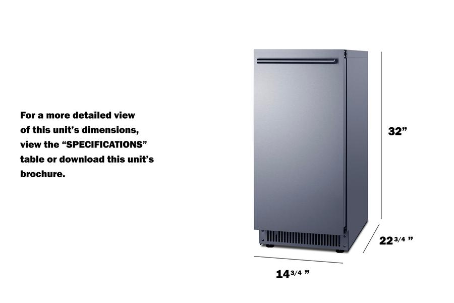 Summit BIM62ADA 68 Lb. Clear Icemaker, ADA Compliant