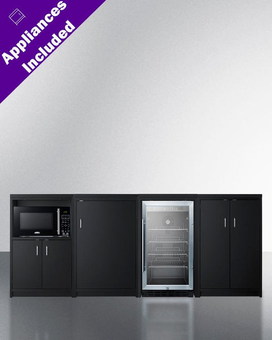 Summit CWSUITE85G 85" Wide Casework Suite With Beverage Center and Microwave, ADA Height