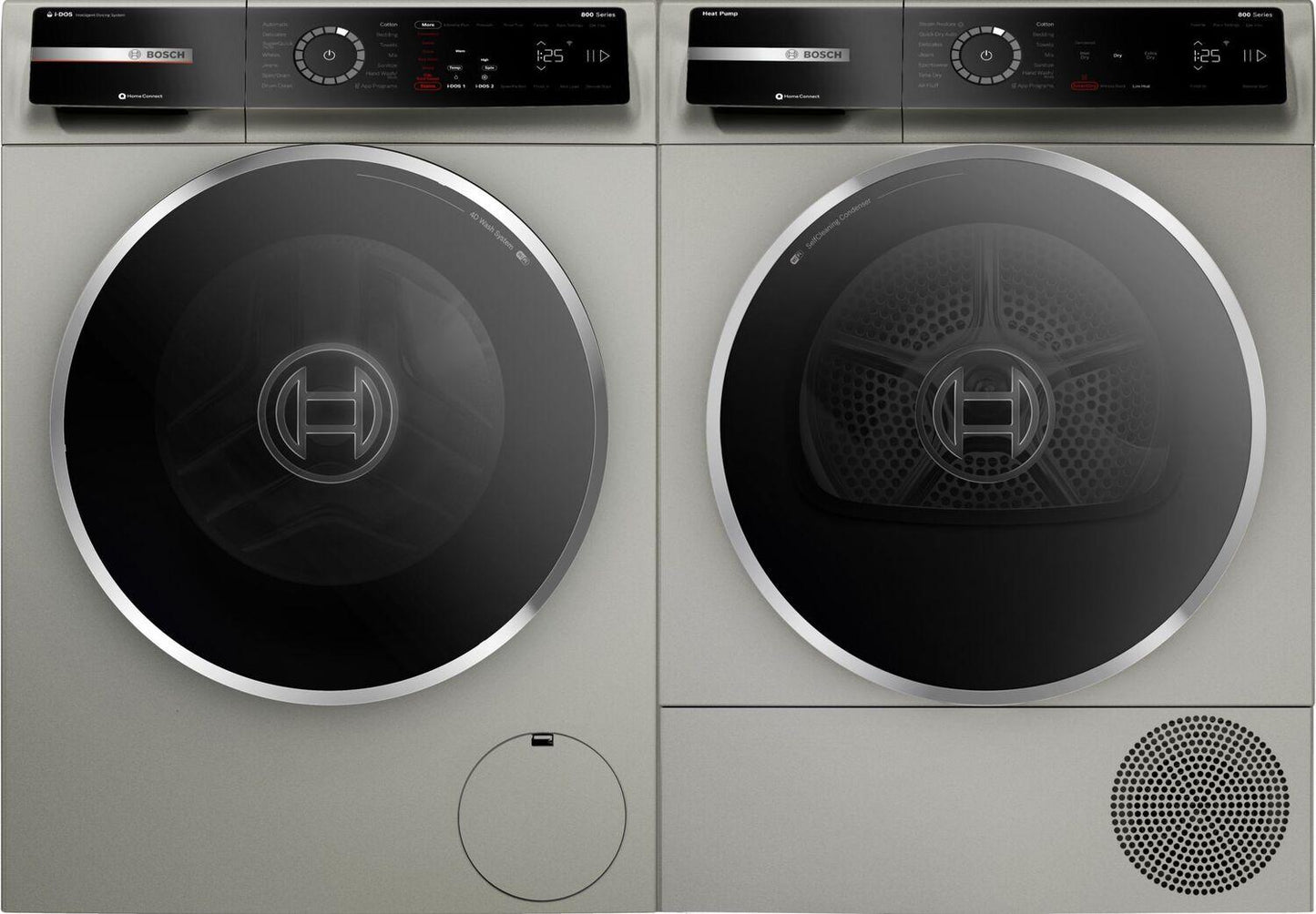 Bosch WGB246AXUC 800 Series, washing machine, frontloader fullsize, 1600 rpm, Silver inox