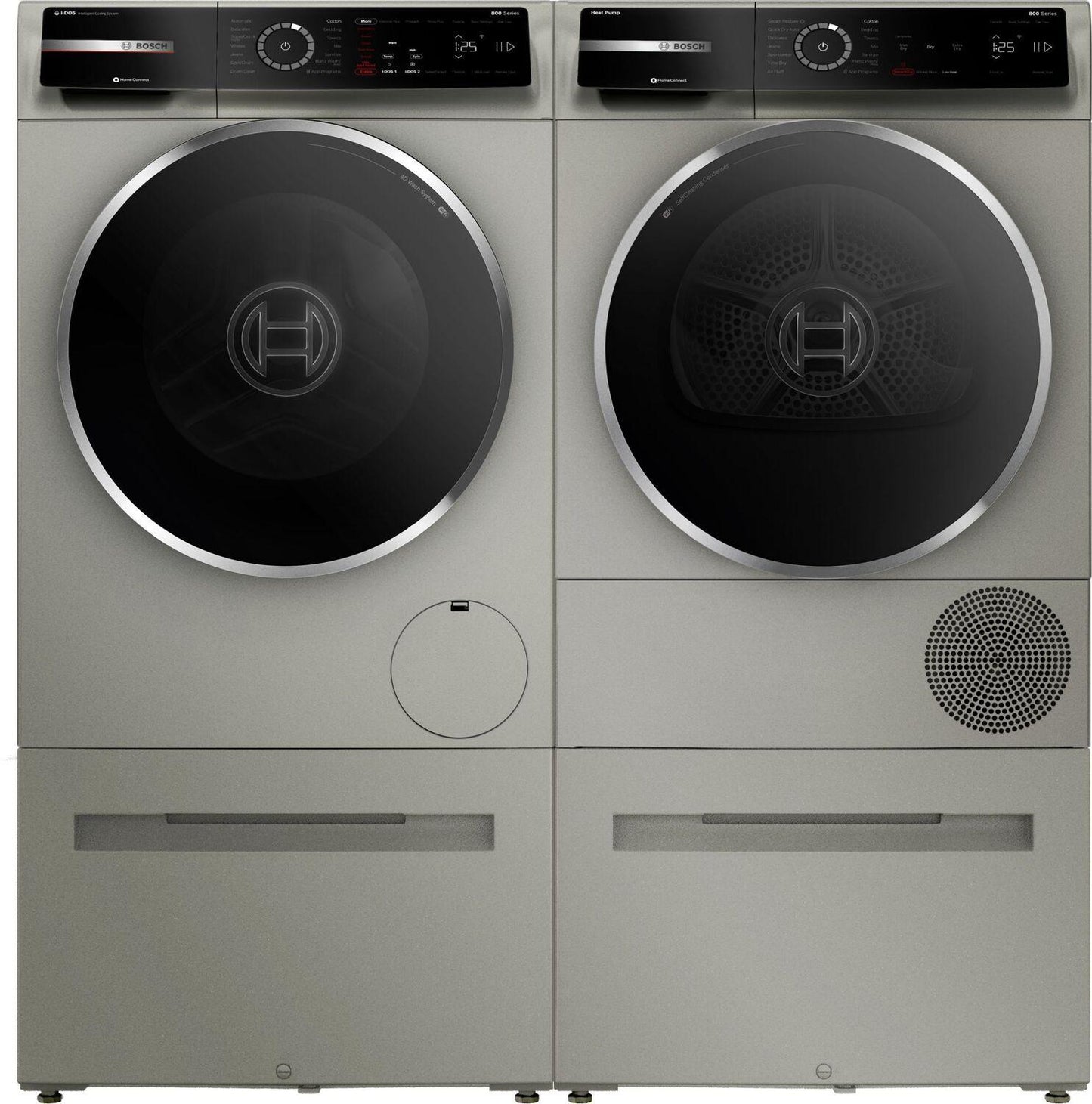 Bosch WGB246AXUC 800 Series, washing machine, frontloader fullsize, 1600 rpm, Silver inox