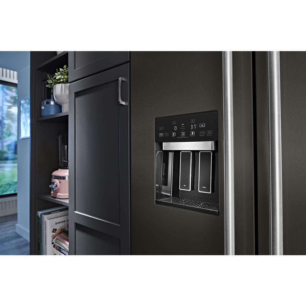 Kitchenaid KBSD708MBS 29.4 Cu. Ft. 48" Built-In Side-by-Side Refrigerator with Ice and Water Dispenser