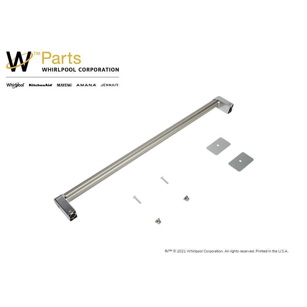 Maytag W11247090 KitchenAid Refrigerator Handle Kit with Two Red Medallions for Panel-Ready Undercounter Models and Wine Cellars - Stainless Steel