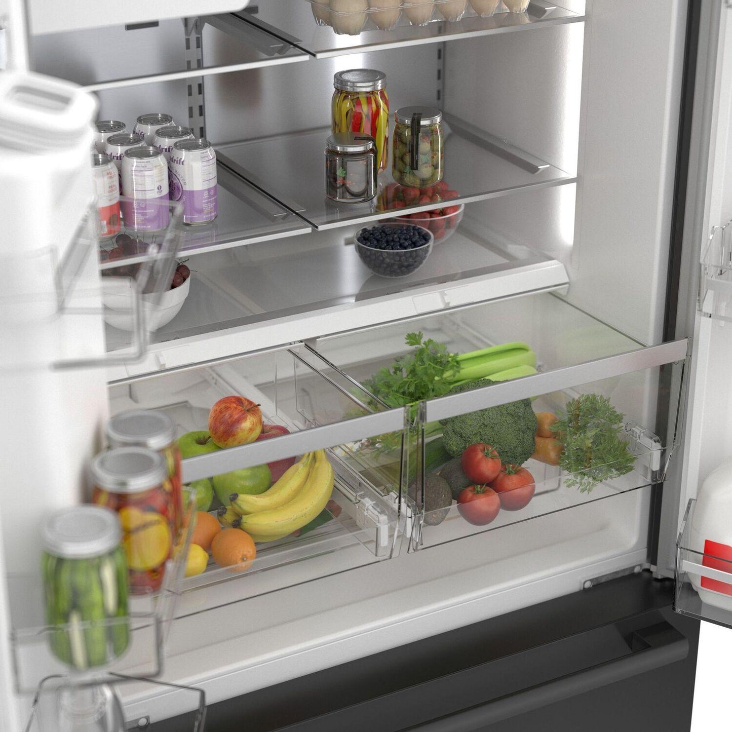 Bosch B36CD50SNB 500 Series French Door Bottom Mount Refrigerator 36" Black Stainless Steel, Total No Frost