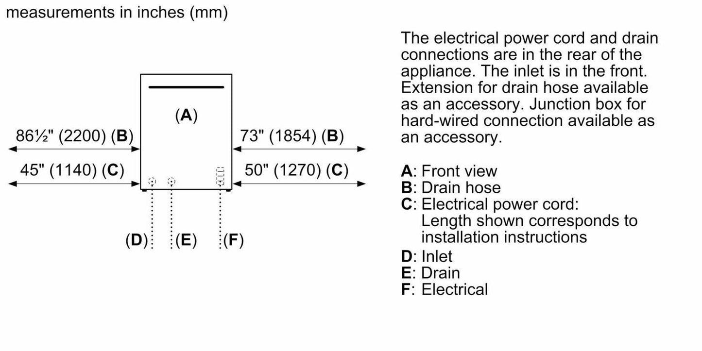 Bosch SHE3AEE5N 100 Series Dishwasher 24" Stainless Steel Anti-fingerprint
