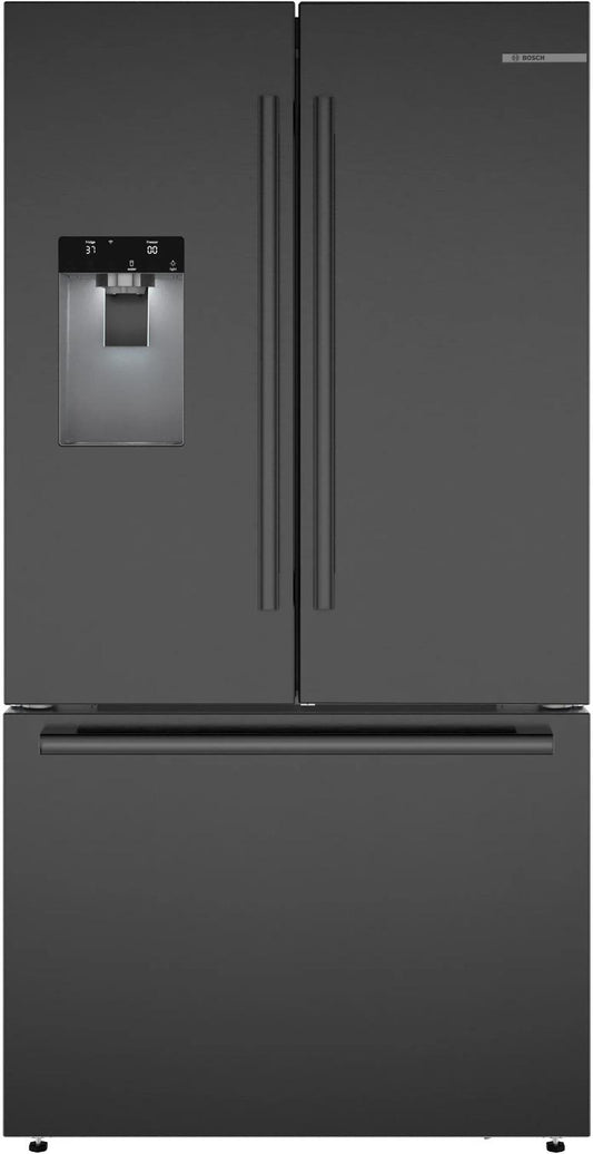 Bosch B36FD52SNB 500 Series, French Door Bottom freezer, multi door, 36'', Black inox-antifingerprint, Total No Frost