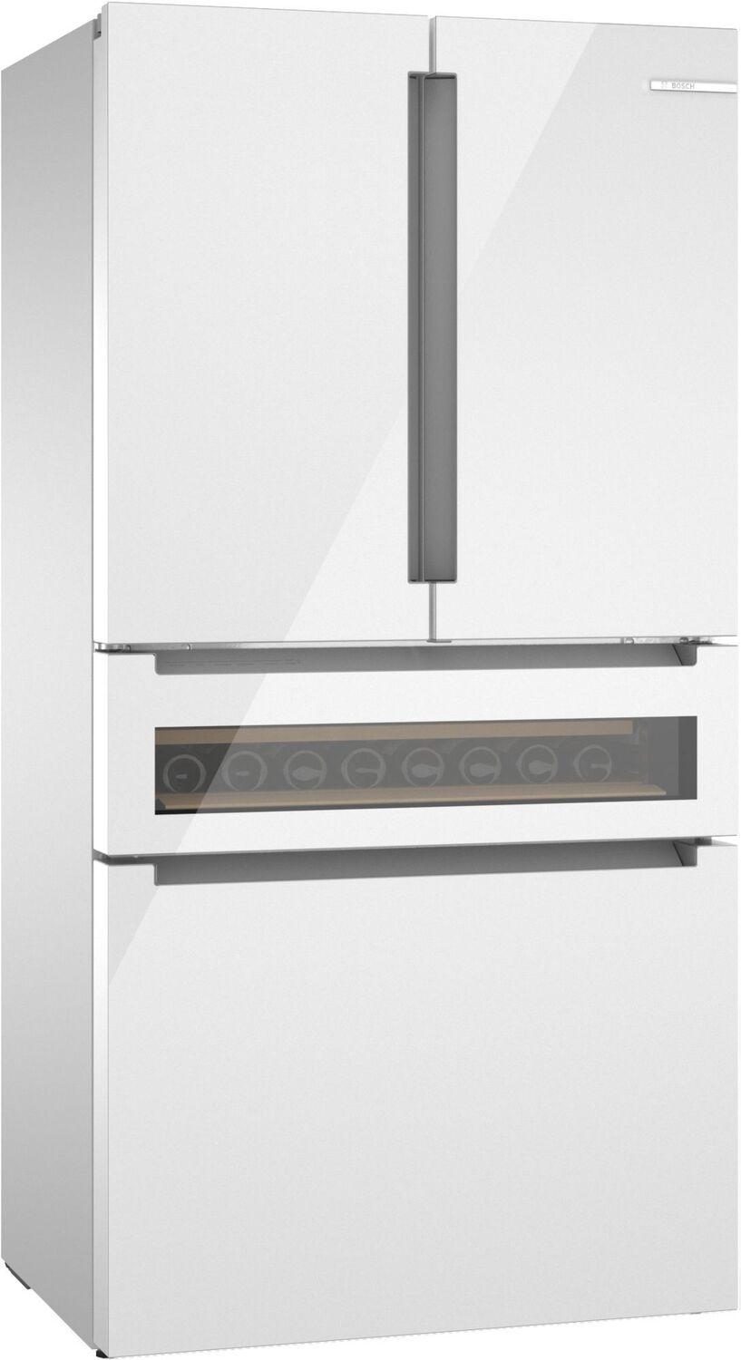 Bosch B36CL81ENW 800 Series, French Door Bottom Mount Refrigerator, Glass door, 36'', White, Total No Frost