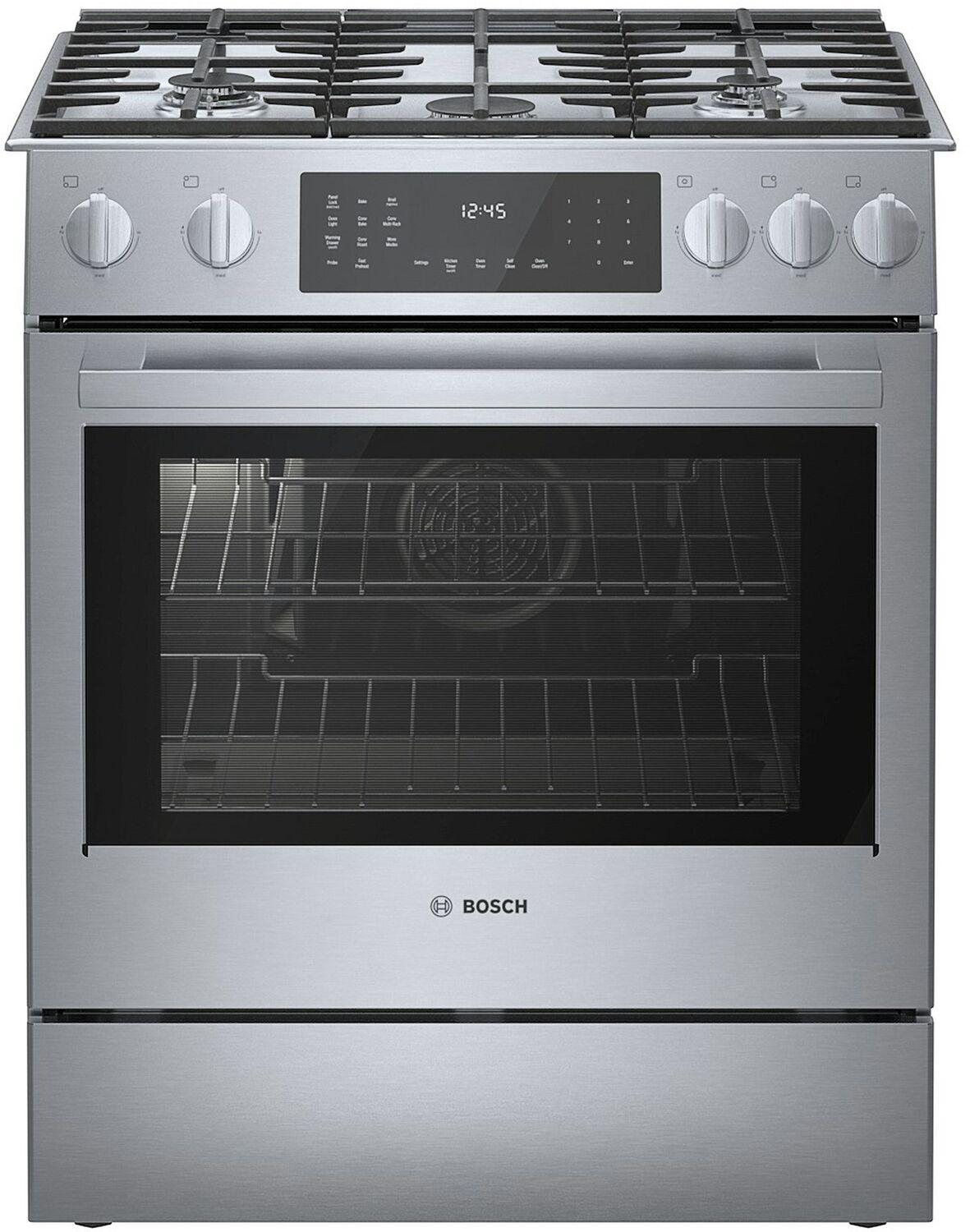 Bosch HDI8056U 800 Series, Dual fuel slide-in range, 30'', Stainless steel