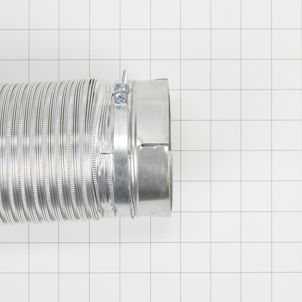 Whirlpool 4396010RP 6' Dryer Exhaust Duct of snap-lock metal, with 1 male fitting and 1 female fitting for standard 4" exhaust openings