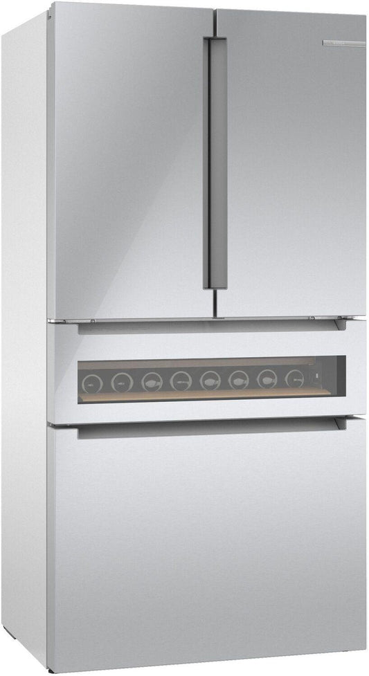 Bosch B36CL81ENG 800 Series, French Door Bottom Mount Refrigerator, Glass door, 36'', Stainless steel