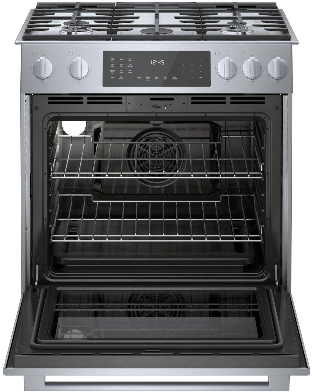 Bosch HDI8056U 800 Series, Dual fuel slide-in range, 30'', Stainless steel