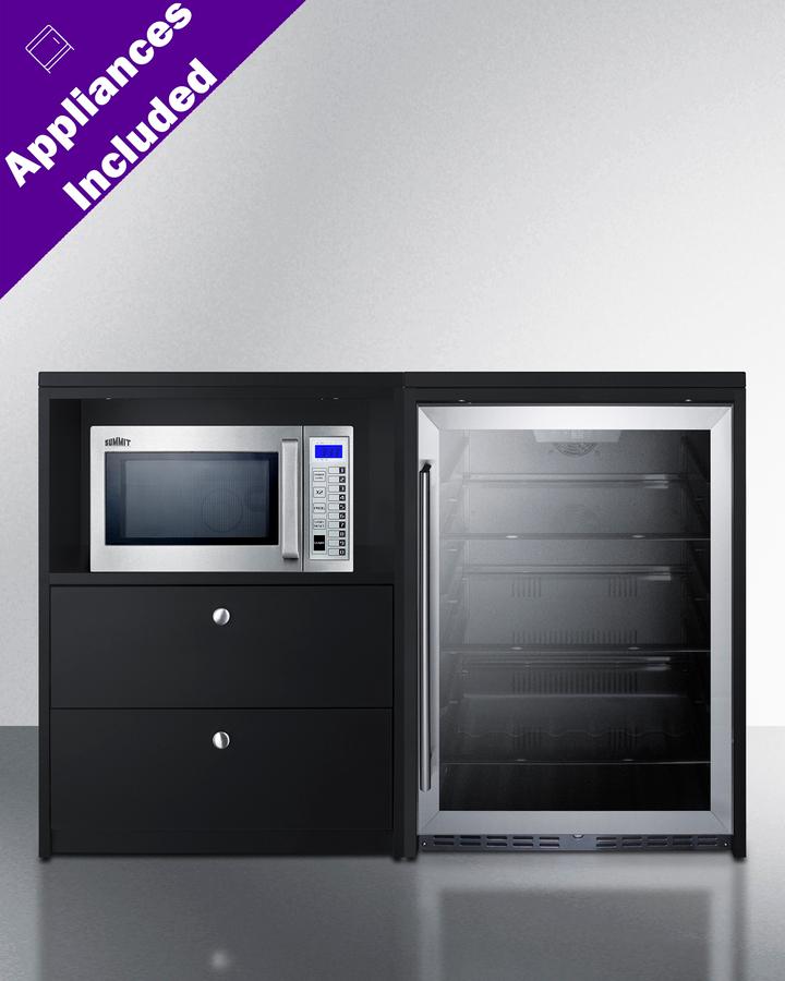 Summit CWSUITE52G 52" Wide Casework Suite With Beverage Center and Microwave, ADA Height