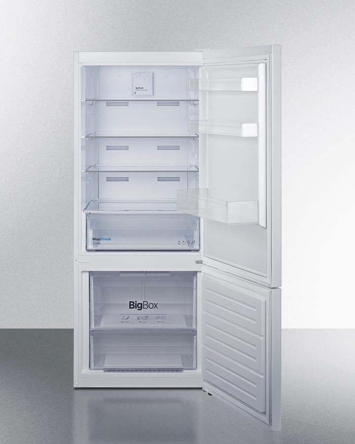 Summit FFBF151W 28" Wide Bottom Mount Refrigerator-freezer