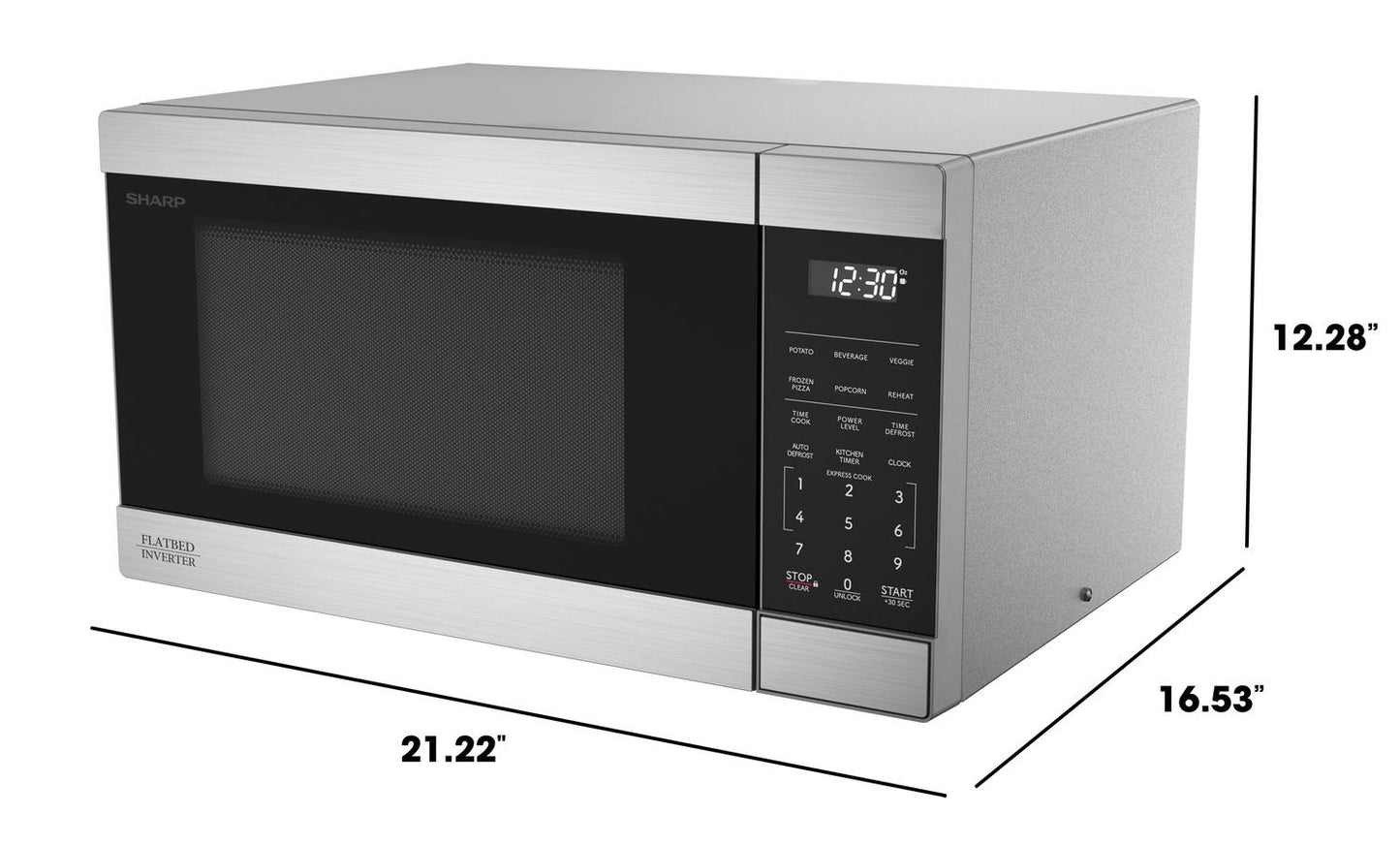 SMC1174KS Sharp 1.1 cu. ft. 1100W Flatbed Countertop Microwave Oven with Inverter Technology
