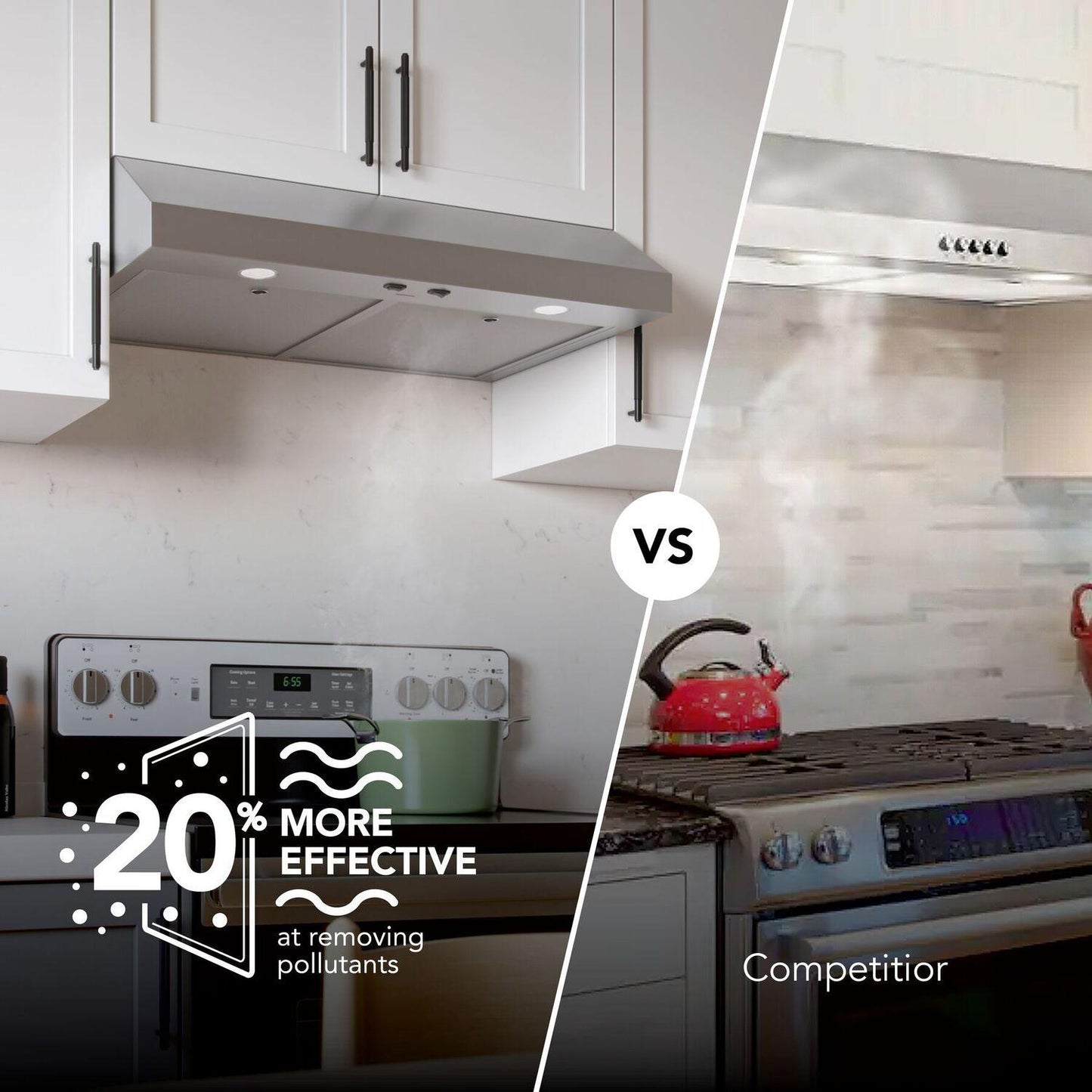 Broan GLA1243SS Glacier 24-Inch 350 MAX Blower CFM 1.5 Sones Stainless Steel Range Hood