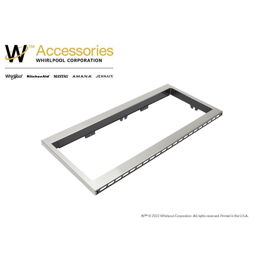 Kitchenaid W11451308 Built-In Low Profile Microwave Slim Trim Kit, Stainless Steel, Size: 31.5"L x 17.5"W x 5"D, fits cut-out height 12"