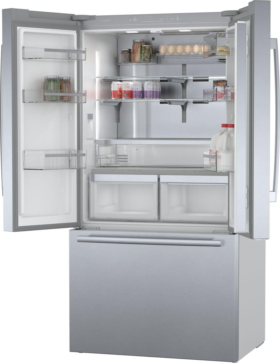 Bosch B36CT80SNS 800 Series, French Door Bottom freezer, multi door, 36'', Brushed steel (with anti-fingerprint)