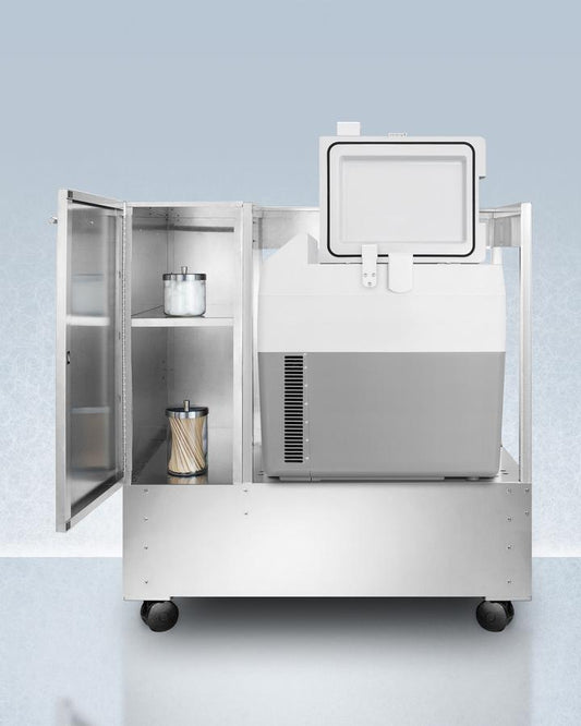Summit SPRF36LCART Stainless Steel Cart With Portable Refrigerator/freezer