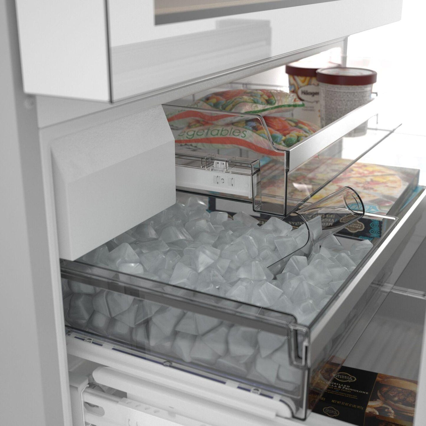 Bosch B36CL81ENW 800 Series, French Door Bottom Mount Refrigerator, Glass door, 36'', White, Total No Frost