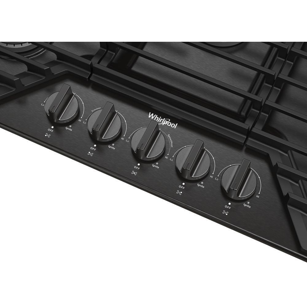 Whirlpool WCGK5036PV 36-inch Gas Cooktop with EZ-2-Lift™ Hinged Cast-Iron Grates