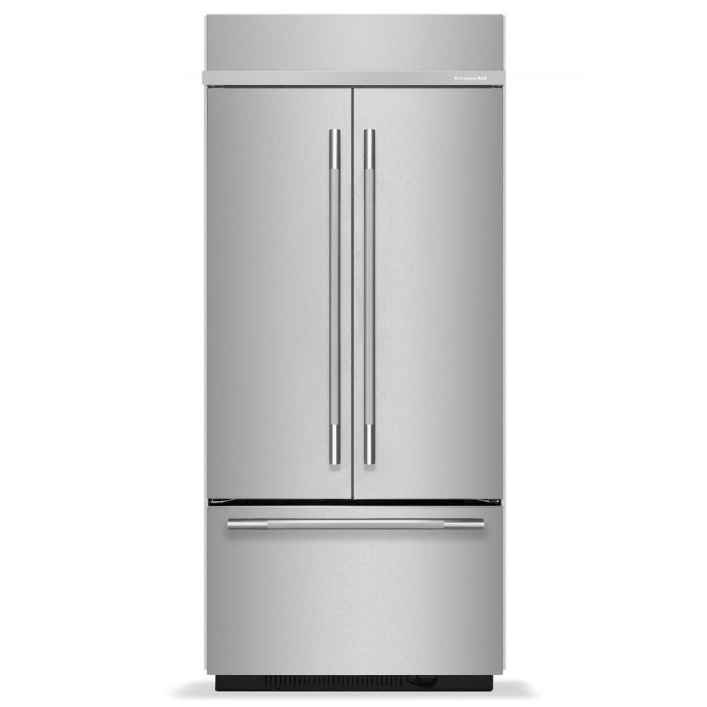 Kitchenaid KBFN536SPS 20.8 Cu. Ft. 36" Built-In French Door Bottom Mount Refrigerator with Platinum Interior