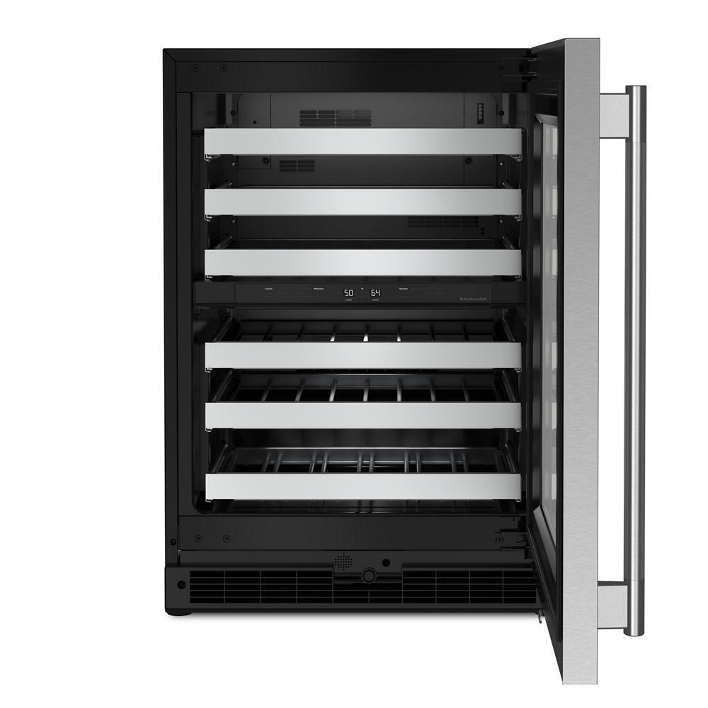 Kitchenaid KUWR324SSB 24" Undercounter Wine Cellar with Full-Extension Metal-Front Racks
