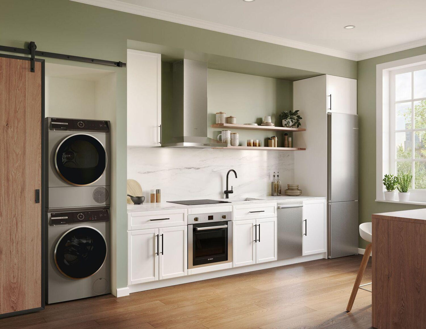 Bosch WGB246AXUC 800 Series, washing machine, frontloader fullsize, 1600 rpm, Silver inox