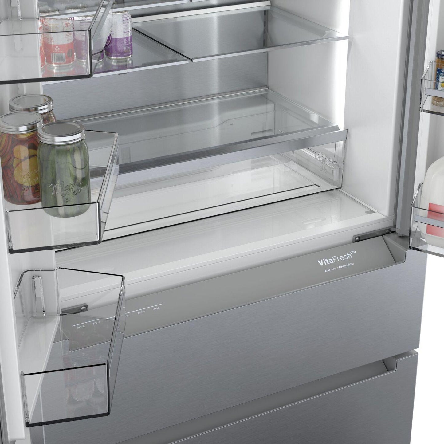 Bosch B36CL80ENS 800 Series, French Door Bottom freezer, multi door, 36'', Brushed steel (with anti-fingerprint)