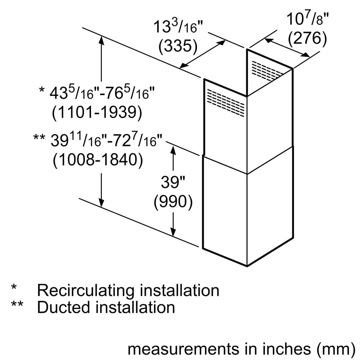 Bosch HCGEXT5UC Chimney extension