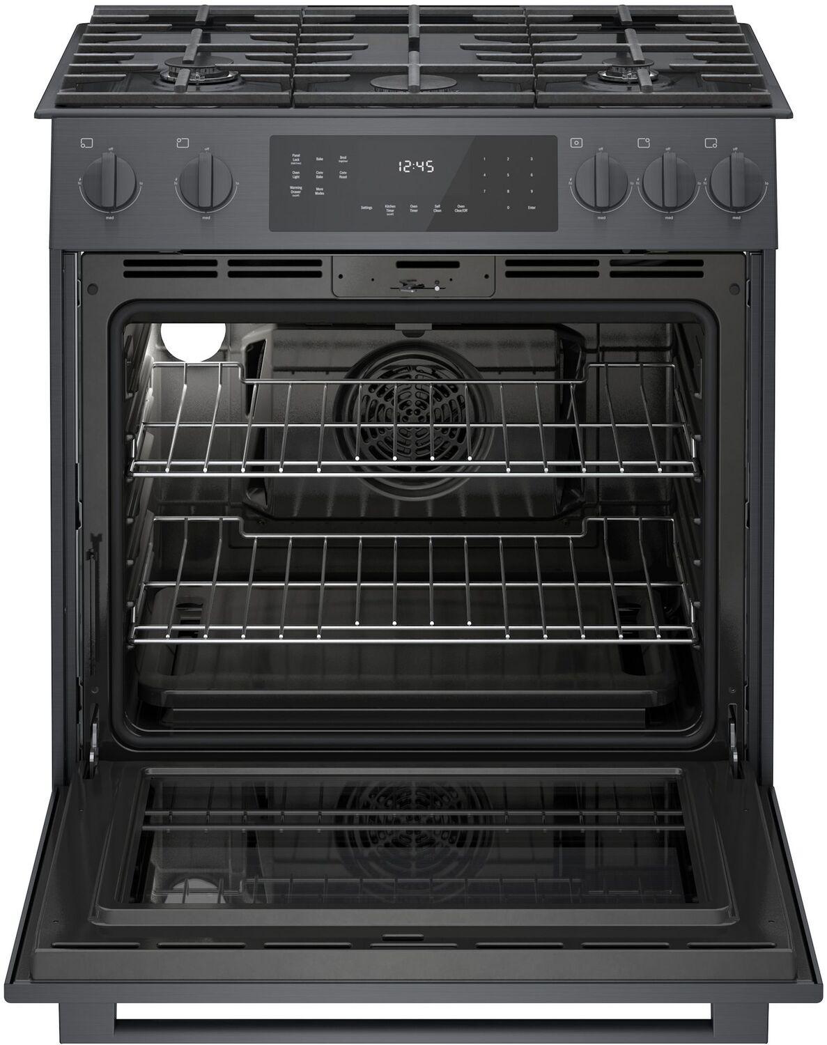 Bosch HGI8046UC 800 Series, Gas slide-in range, 30'', Black stainless steel