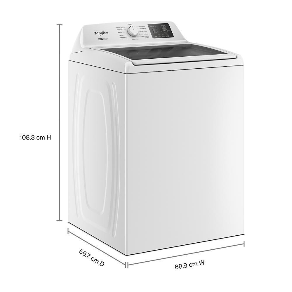 Whirlpool WTW4307SW 4.2-4.3 Cu. Ft. Whirlpool® Top Load Washer with 2-in-1 Removable Agitator and Soft Close Glass Lid