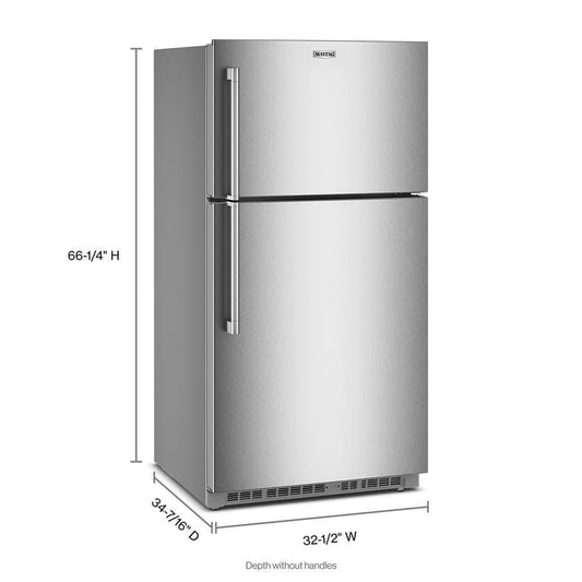 Maytag MRTX7621TZ 33-Inch Wide Top-Freezer Refrigerator with Factory-Installed Ice Maker-21 Cu. Ft.