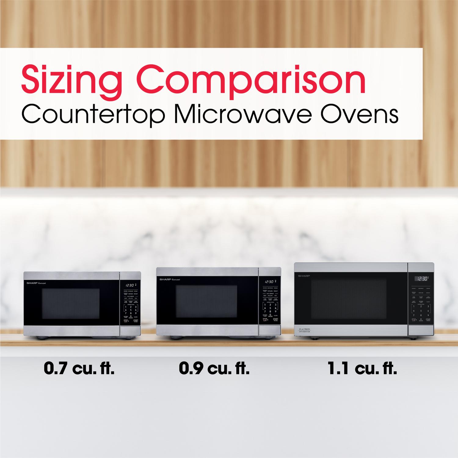 SMC1174KS Sharp 1.1 cu. ft. 1100W Flatbed Countertop Microwave Oven with Inverter Technology