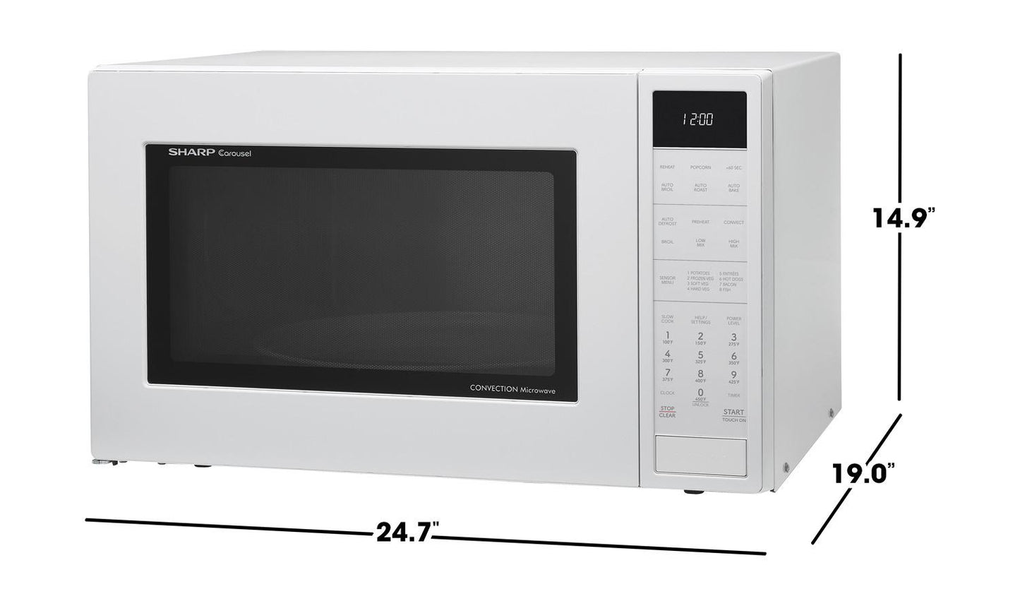 SMC1585KW Sharp 1.5 cu. ft. 900W White Convection Countertop Microwave Oven