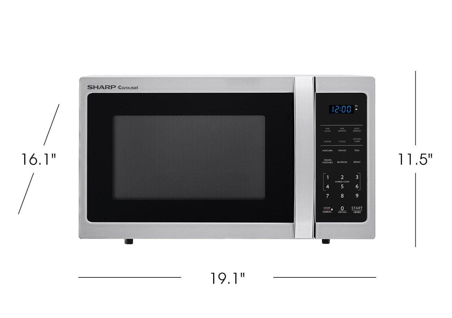 Sharp SMC0912BS 0.9 cu. ft. 900w Sharp Stainless Steel Carousel Countertop Microwave Oven