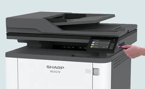 Sharp MXB427W MX-B427W Monochrome Wireless Multifunction Printer Prints up to 42 pages per minute , copy, scan, fax Maximum paper capacity of 900 sheets 600 x 600 dpi printing delivers clear, crisp images and text