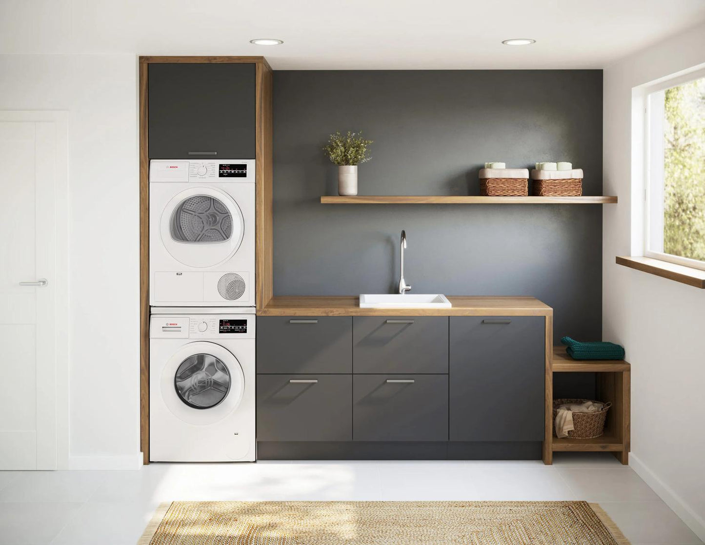 Bosch WPA12100UC 300 Series, condenser tumble dryer, White